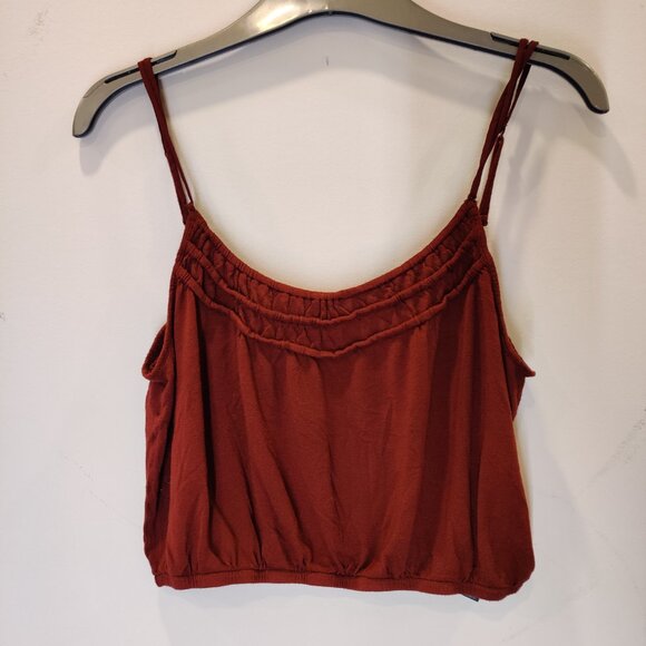 Urban Outfitters Crop Boho Cami | Burgundy | Medium - Picture 2 of 7